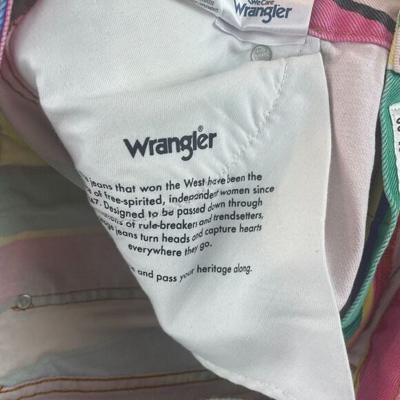 Wrangler Jeans Women 31 (32x29) Multicolor Striped Wanderer 622 High Rise Flare - Picture 14 of 16